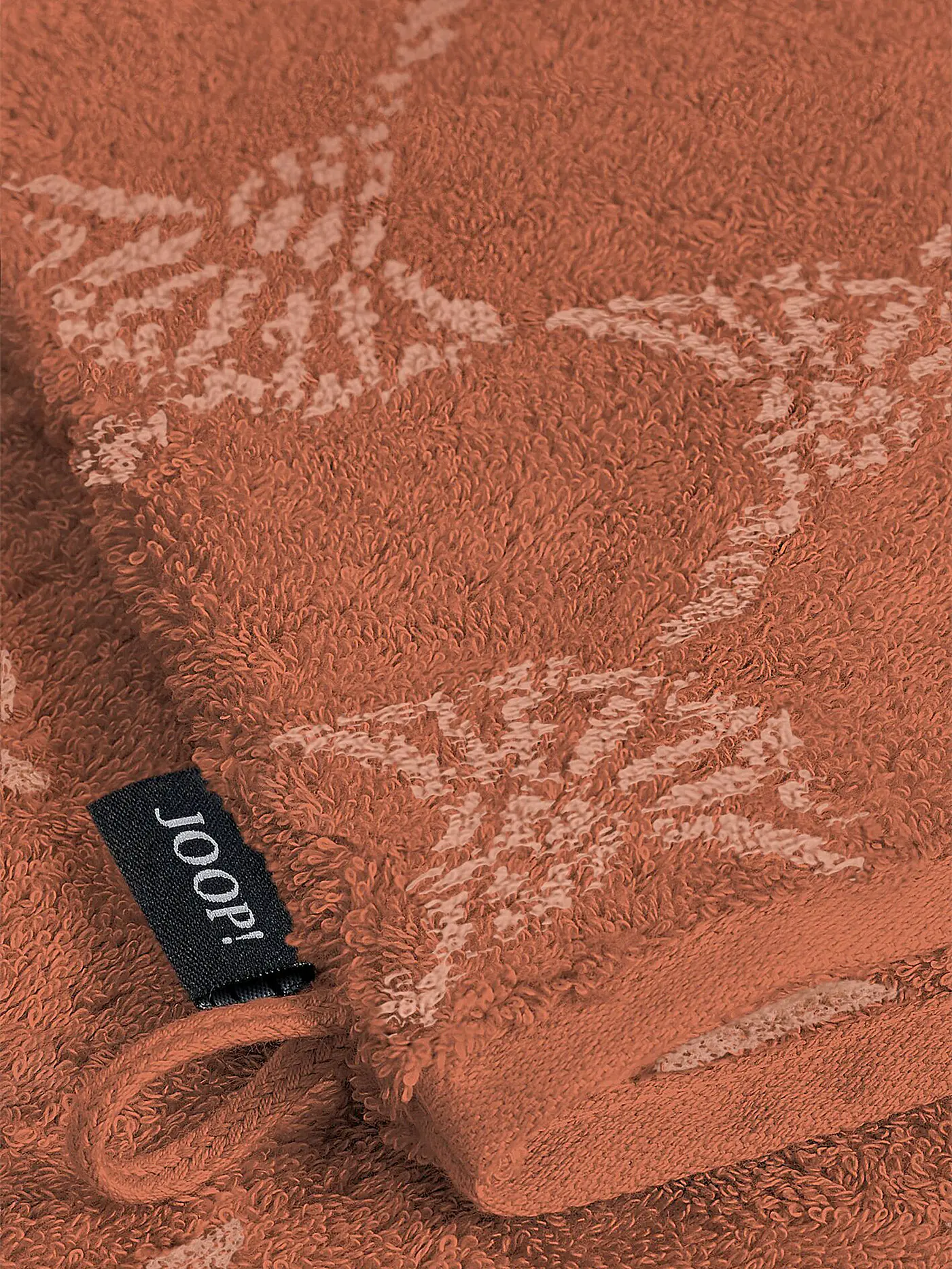 JOOP | Waschhandschuh Cornflower 16x22cm  Anthrazit | orange